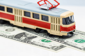Fototapeta premium Concept: rise in the cost of public transport