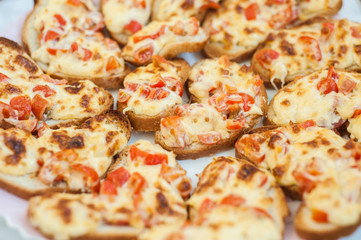 sandwiches with melted cheese and tomatoes