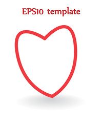 Heart shape. Heart vector. Hand drawn icon. Trendy heart isolated on white background.