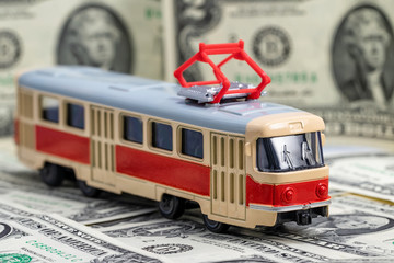 Fototapeta premium Concept: rise in the cost of public transport