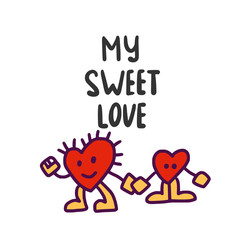 Doodle Heart characters together