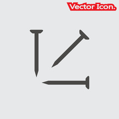 Nail icon isolated sign symbol and flat style for app, web and digital design. Vector illustration.