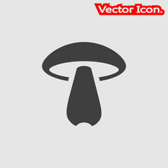 Mushroom icon isolated sign symbol and flat style for app, web and digital design. Vector illustration.