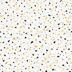 Gordijnen Terrazzo flooring vector seamless pattern in yellow colors © lalaverock