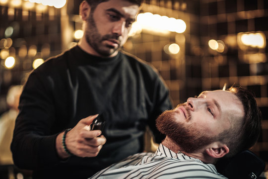 Clients in barbershop