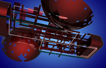 Fototapeta na wymiar 3d abstract background spaceship .3d illustration