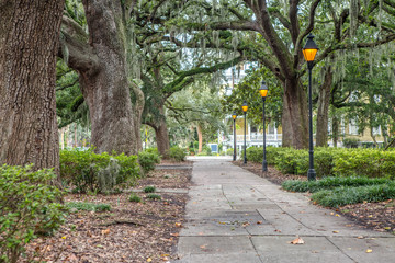Lanterns in the Forsyth Park in Savannah, GA