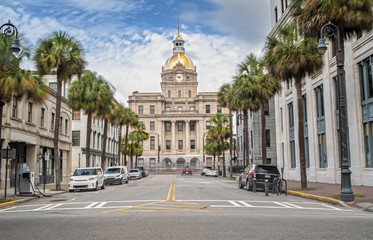 Fototapeta City Hall in Savannah, Georgia GA obraz