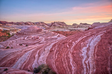 Impression of Valley of Fire State Park in Nevada at Sunset