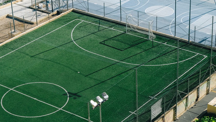 isometric view of artificial football field.