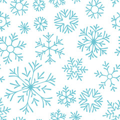 Fototapeta premium Christmas seamless doodle pattern
