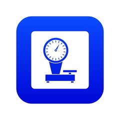 Weight scale icon digital blue for any design isolated on white vector illustration