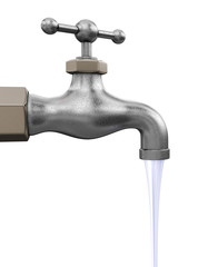 Water tap. Image with clipping path