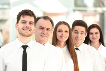close up. confident business team on blurred background office
