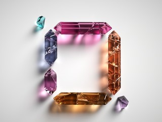 3d render, colorful spiritual crystals isolated on white background, reiki healing minerals,...