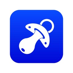 Baby pacifier icon digital blue for any design isolated on white vector illustration