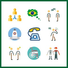 9 support icon. Vector illustration support set. brazil and startup icons for support works
