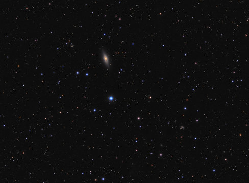 "Little Sombrero" galaxy (NGC 7814) in constellation Pegasus, spiral galaxy about 40 million light-years away from Earth