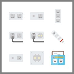 9 switch icon. Vector illustration switch set. radio and socket icons for switch works