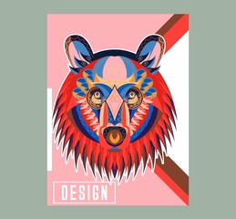 cute bear character vector design