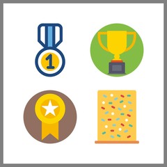 4 challenge icon. Vector illustration challenge set. trophy and climb icons for challenge works