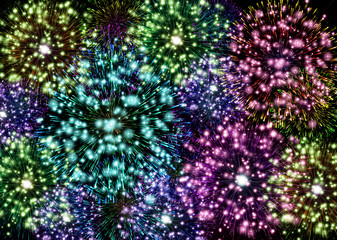 Obraz na płótnie Canvas Abstract colorful fireworks