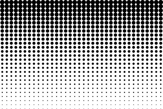 Halftone pattern. Comic background. Dotted backdrop with circles, dots, point large scale. Design element for web banners, posters, cards, wallpapers, sites. Black and white color