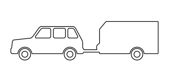 Passenger car with a trailer.