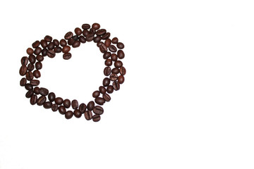 heart of coffee beans
