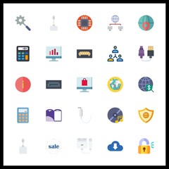 25 data icon. Vector illustration data set. download and system icons for data works