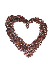 heart of coffee beans