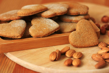 Heart shaped gingerbread cookie
