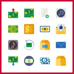 16 send icon. Vector illustration send set. email and mail icons for send works