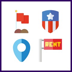 4 nation icon. Vector illustration nation set. maps and flags and usa icons for nation works