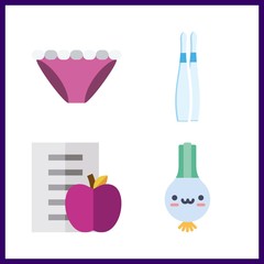 4 health icon. Vector illustration health set. scallion and diet icons for health works