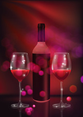 Festive red wine glass