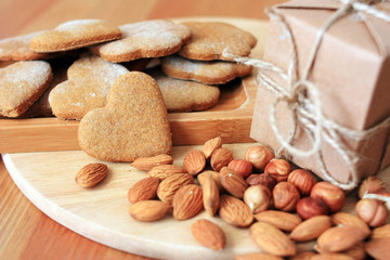 Gingerbread cookie and New Year's gift