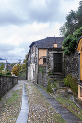 Old Italian courtyard in San Giulio