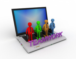 Teamwork concept, isolated on white 3d rendered illustration.