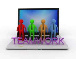 Teamwork concept, isolated on white 3d rendered illustration.