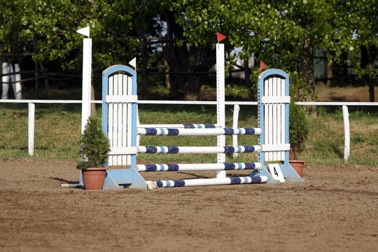 Photo in horizontal position of hurdles for riding trainings