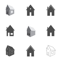 House home 3d 2d icons