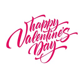 Happy Valentines Day Hand Drawing Lettering design. Vector illustration