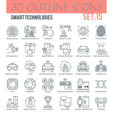 Smart Technologies Outline Icons