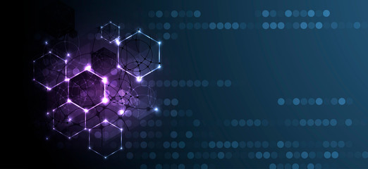 Abstract hexagon background. Technology poligonal design. Digital futuristic minimalism