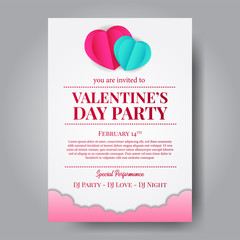 illustration love and valentine's day part poster banner template