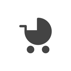 Baby carriage flat vector icon