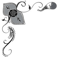 Henna Style Decorative Floral Corner