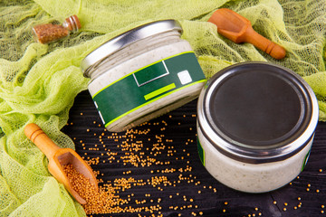 Cod paste in a glass jar with a tin cover