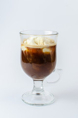 coffee with ice cream in a glass